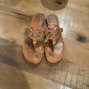 Tory Burch Tan Leather Thong Sandals